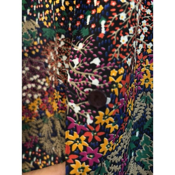 LADY ARROW Vintage 70s Polyester Floral Button Up Tie Bow Front Blouse Medium - Picture 2 of 6